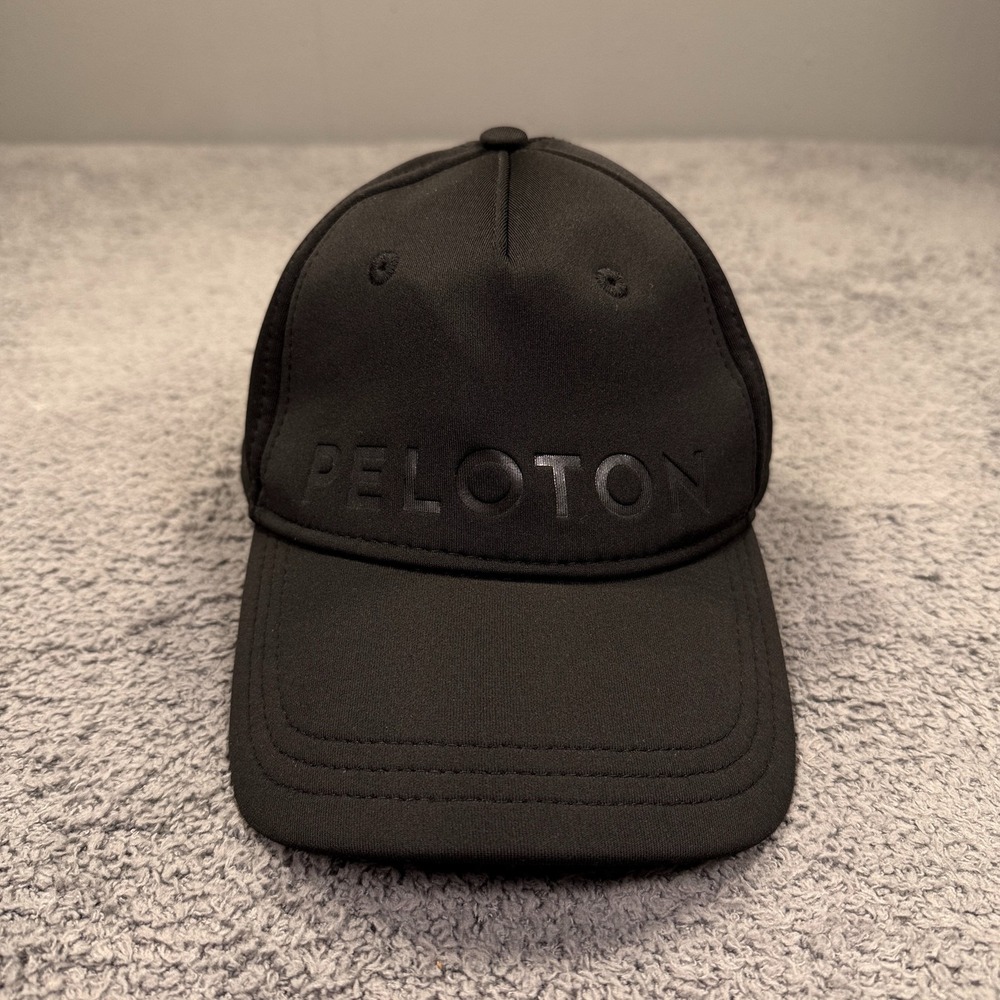 Peloton Hat Cap Strap Back Black‎ Red Athletic Performance One Size Mens Running